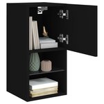 vidaXL Meuble TV avec lumières LED noir 30 5x30x60 cm