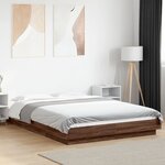 vidaXL Cadre de lit avec lumières LED chêne marron 120x190 cm