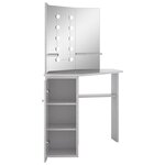 vidaXL Coiffeuse d'angle avec LED Gris béton 111x54x141 5 cm