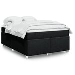 vidaXL Sommier à lattes de lit avec matelas Noir 160x200 cm Tissu