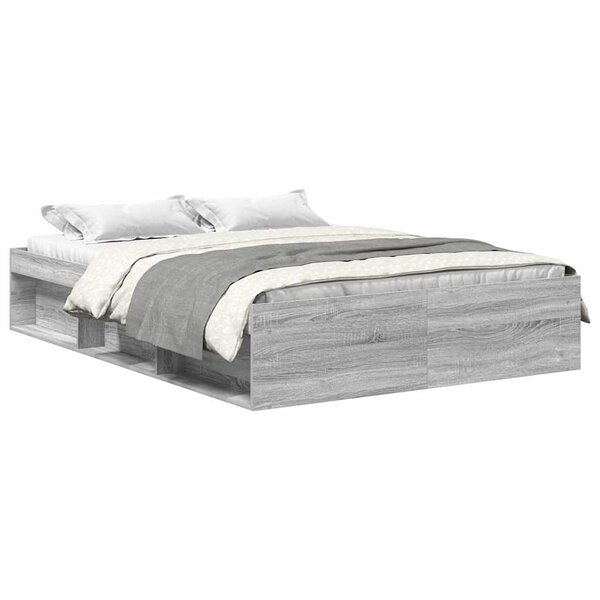 vidaXL Cadre de lit sans matelas sonoma gris 120x190 cm