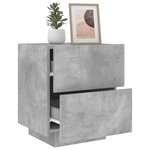 vidaXL Armoire de chevet et lumières LED gris béton bois d'ingénierie