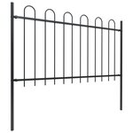 vidaXL Clôture de jardin avec dessus en cerceau Acier 8 5 x 1 m Noir