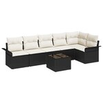 Set de canapé jardin 6 pièces avec coussins rotin synthétique beige