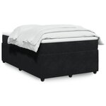 vidaXL Sommier à lattes de lit avec matelas noir 120x190 cm velours