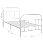 vidaXL Cadre de lit sans matelas blanc métal 90x200 cm