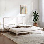 vidaXL Cadre de lit sans matelas blanc 200x200 cm bois massif de pin
