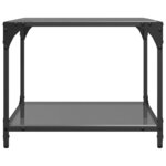 vidaXL Table basse avec dessus en verre noir 50x50x40 cm acier