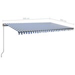vidaXL Auvent automatique sur pied 500x300 cm Bleu/Blanc