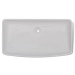 vidaXL Lavabo et mitigeur Céramique Rectangulaire Blanc