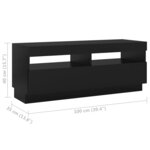 vidaXL Meuble TV avec lumières LED noir 100x35x40 cm