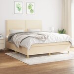 vidaXL Sommier à lattes de lit avec matelas Crème 180x200 cm Tissu