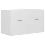 vidaXL Armoire d'évier avec lavabo intégré Blanc Aggloméré