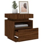 vidaXL Armoire de chevet avec lumières LED chêne marron 40x39x48 5 cm