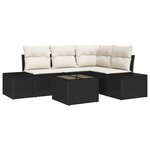 vidaXL Ensemble de 4 pièces de Canapés de Jardin avec Coussins Brun Poly Rattan