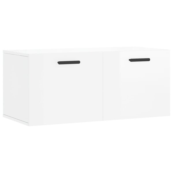 vidaXL Armoire murale blanc brillant 80x36 5x35 cm bois d'ingénierie