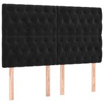 vidaXL Sommier à lattes de lit avec matelas Noir 140x200 cm Velours