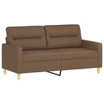 vidaXL Ensemble de canapés 2 Pièces avec coussins Marron Tissu