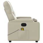 vidaXL Fauteuil inclinable de massage Crème Similicuir