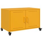 vidaXL Meuble TV jaune moutarde 68x39x43 5 cm acier laminé à froid