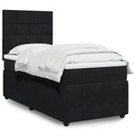 vidaXL Sommier à lattes de lit avec matelas Noir 100x200 cm Velours