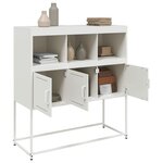 vidaXL Buffet blanc 100 5x39x107 cm acier laminé à froid