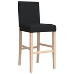 vidaXL Chaises de bar lot de 2 bois massif d'hévéa et tissu