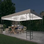 vidaXL Tonnelle avec guirlande lumineuse à LED 4x3x2 7 m Blanc