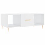 vidaXL Table basse Blanc brillant 102x50x40 cm Bois d'ingénierie