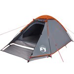vidaXL Tente de camping à dôme 2 personnes gris et orange imperméable