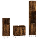 vidaXL Ensemble de meubles de salle de bain 3 Pièces Chêne fumé