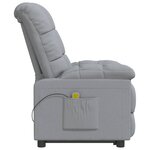 vidaXL Fauteuil de massage Gris clair Tissu