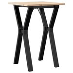 vidaXL Table à manger cadre en Y 50x50x75 cm bois de pin massif acier