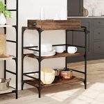 vidaXL Chariot de cuisine chêne marron 81 5x41x92 5 cm bois ingénierie