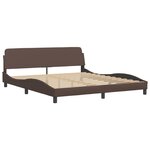 vidaXL Cadre de lit avec tête de lit Marron 180x200 cm Similicuir