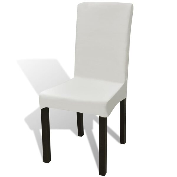 vidaXL Housses de chaise élastiques droites 6 Pièces Crème
