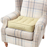 Coussin d'assise rehausseur en coton Vert sauge  50 x 50 x 10 cm - HOMESCAPES