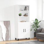 vidaXL Buffet haut Blanc 69 5x34x180 cm Bois d'ingénierie