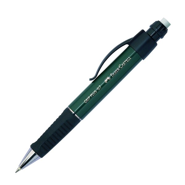 Porte-mine grip plus 1307 diam 0 7 mm vert métal x 5 faber-castell