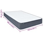 vidaXL Matelas de sommier à lattes 190x140x20 cm tissu