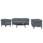 vidaXL Ensemble de canapés 3 Pièces gris foncé velours