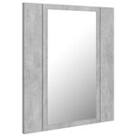 vidaXL Armoire de salle de bain à miroir LED Gris béton Acrylique
