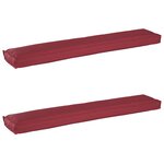 vidaXL Coussins de Palette pour Banc 2 Pièces Bourgogne 200x40x8 cm Tissu Oxford