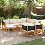 vidaXL Salon de jardin avec coussins 10 Pièces bois d'acacia solide