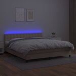 vidaXL Sommier à lattes de lit avec matelas LED Cappuccino 180x200 cm