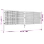 vidaXL Porte de jardin Acier galvanisé 415x175 cm Argenté