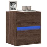 vidaXL Meuble TV mural avec lumières LED chêne marron 41x31x45 cm