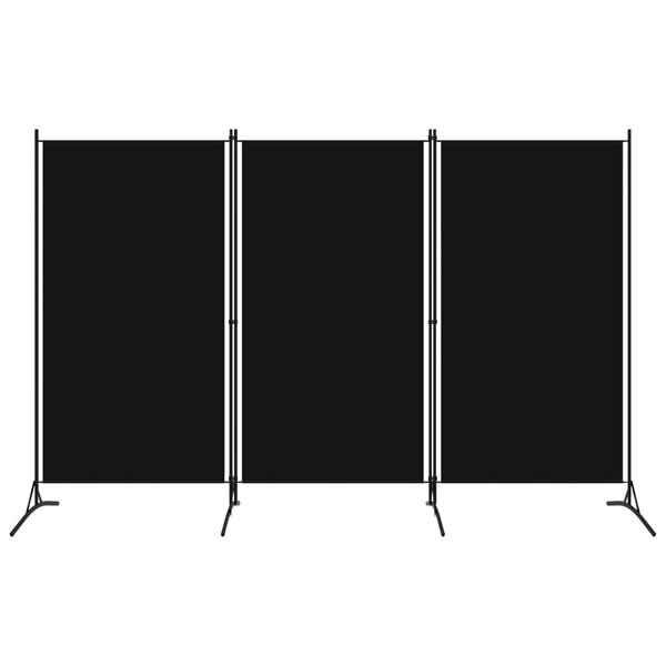 vidaXL Cloison de séparation 3 panneaux Noir 260x180 cm