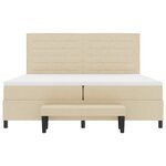 vidaXL Lit Box Spring avec Matelas & Banc Crème 200x200 cm Tissu