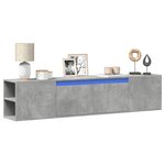 vidaXL Meuble TV mural avec LED gris béton 180x31x39 5 cm